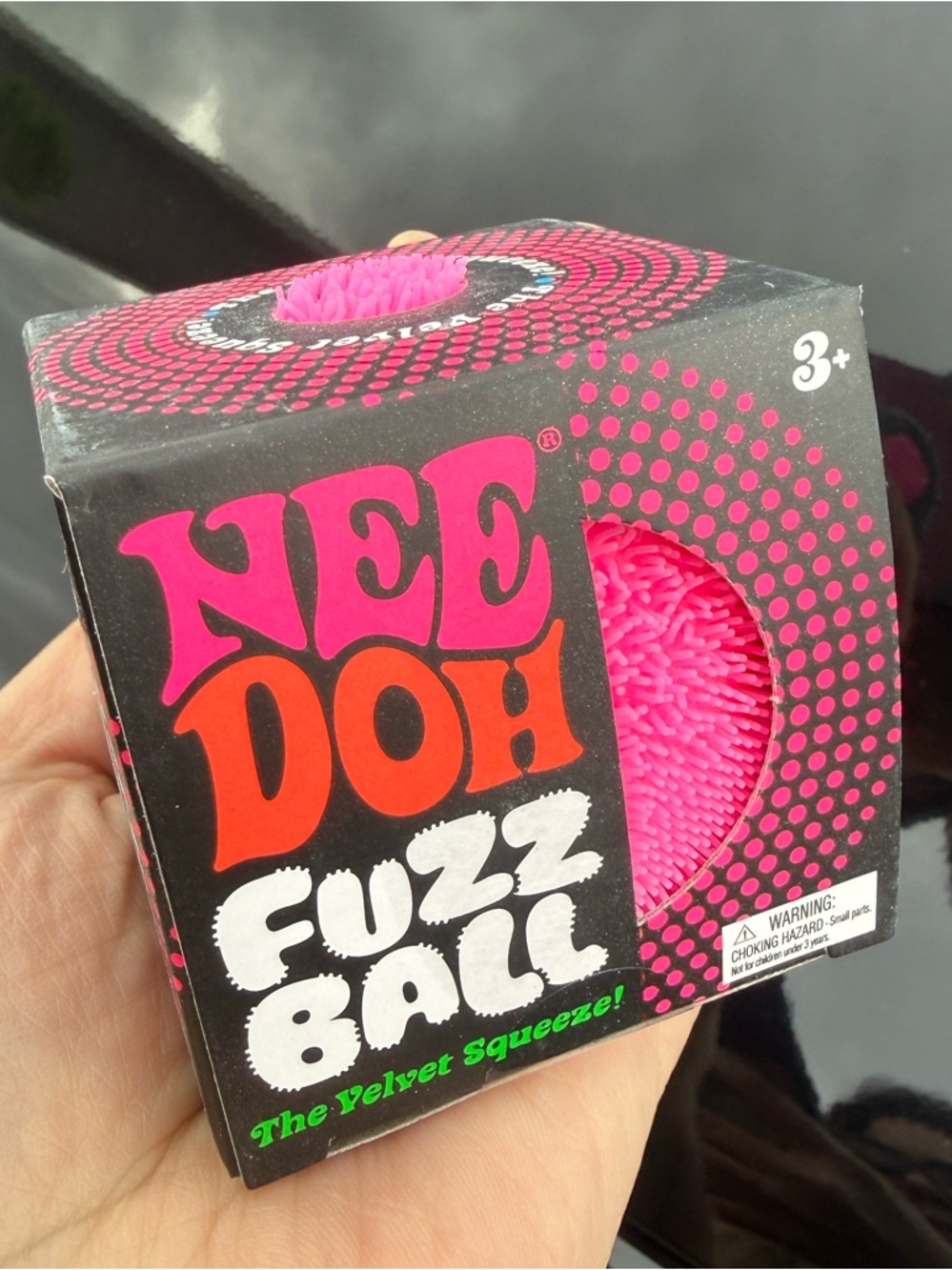 NEE DOH Fuzz Ball Squishy Toy. New. Pink